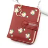 Cartera personalizada para mujer con cremallera corta y hebilla, bolso de mano, monedero, tarjetero bordado para dama