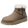 Botas de Neve Gorilla para Mulheres, Novo Modelo Inverno 2026, Couro e Pele Integrados, Espessadas e Quentes, Sapatos de Algodão do Nordeste, Sapatos Femininos
