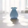 Jarrón Pequeño de Vidrio de Colores con Rayas Verticales Nórdicas, Jarrón Hidropónico Mini Simple, Adorno para Sala de Estar del Hogar, Jarrón de Vidrio