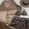 Bikini Sexy de Chica Caliente Moda Estampado de Leopardo Vacaciones Deseo Puro Push-Up Favorecedor para Pecho Pequeño Traje de Baño Bikini para Vacaciones en la Playa