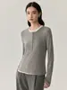 Suéter de Tricô Falso Duas Peças de Manga Longa Cuidadosamente Selecionado, Camisa Básica Feminina da Moda para o Trabalho, Roupa de Outono Estilo Coreano Slim Fit