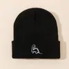 Gorro de Punto Multicolor de Dinosaurio de Dibujos Animados para Niños de Otoño e Invierno, Gorro de Punto Cálido para Exteriores que Protege las Orejas para Niños, Gorro de Punto para Niños