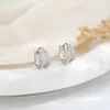 Nuevos Pendientes de Cristal en Forma de V de Doble Capa, Electrochapados, Diseño Europeo y Americano, Pendientes Versátiles de Plata 925 de Moda para Transmisión en Vivo Transfronteriza