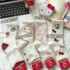 Meias Grossas Fofas Novas Ins Outono e Inverno Quentes Desenho Animado Gato Kt Pelúcia Meias para Chão de Casa Macias Cerdas Meia de Cano Médio Doce