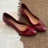 Versão em Pele de Ovelha Estilo Retrô Francês Couro Genuíno Bico Redondo Baixo Sapatos Únicos Femininos Para o Trabalho/Dia a Dia Salto Escondido 5cm Sapatos Pequenos de Couro