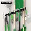 Estante Organizador de Herramientas para Cuarto de Almacenamiento Montado en la Pared Estante de Almacenamiento Multifuncional con Gancho para Mopa Soporte para Mopa de Baño