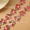 Renda bordada de flor de ameixa colorida solúvel em água de 2,5 cm, fio tingido em degradê, acessórios para vestuário, joias, acessórios para colar, brinco atacado