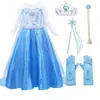 Princesa ELSA VESTIDO Frozen 2 manga longa branco lantejoulas VESTIDO ELSA cross-border