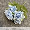 Ramo de Flores Artificiales de Rosa Rizada de 6 Cabezas Flores Hechas a Mano para Decoración de Boda Arreglo de Paisajismo de Boda con Flores Artificiales
