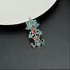 Pingente de Jade Sintético com Gotejamento de Óleo Banhado a Ouro Broche de Liga de Estilo Antigo para DIY Pingente de Franja Balançante Pedra Passo Brincos Pequenos com Pingente de Folha