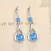 Nuevos pendientes largos de imitación de plata S925 con temperamento, gota de agua preciosa, pendientes de temperamento para mujer, pendientes, joyería para orejas, fabricantes, venta al por mayor