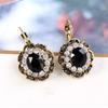 Pendientes de cristal de oro blanco europeos y americanos con Diamante para mujer multicolor opcional de aleación no alérgica no descolorante joyería al por mayor