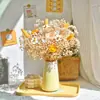 Ramo de Flores Secas Hojas de Eucalipto Rosa Eterna Flor Real Hortensia Hierba de Cristal Decoración del Hogar Adorno para Dormitorio Gypsophila