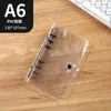 Libro de hojas sueltas A6 transparente simple PVC cuero suave clip de color desmontable carcasa ins macarrón A5 seis agujeros carcasa de hojas sueltas