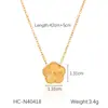 Estilo Ins Europeu e Americano Mesmo Estilo de Celebridade da Internet Colar Pulseira Flor de Cinco Pétalas em Aço Inoxidável Joias em Aço Titânio All-match Feminino Transfronteiriço