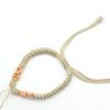 Pulsera de nudo de flor de durazno semiacabada tejida a mano pulsera diy cuerda de mano no tejida cuentas de transferencia portátiles hebilla de la paz joyería de plata