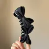 Presilha banana plissada de chifon, presilha vertical, presilha de garra de verão de alta qualidade, presilha para rabo de cavalo na nuca, presilha de cabelo elegante e delicada