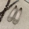 Zapatos de Tacón Plano con Moño y Punta Cuadrada para Mujer, Zapatos Planos, Tacón Bajo, Suela Suave, Zapatos de Ballet para Boda, Cómodos para Conducir, para Mujeres Embarazadas, Todas las Estaciones