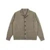 Nuevo cárdigan de punto para hombre estilo "old money" japonés vintage de primavera, cuello alto, color liso, simple y versátil, suéter casual