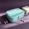 Nova Caixa de Joias de Couro Vintage Sazonal Bolsa Portátil para Armazenamento de Acessórios Caixa de Exibição Antioxidação para Prendedor de Cabelo, Pulseira, Brinco