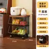 Prateleira de armazenamento para cozinha, carrinho pequeno, autoportante, multicamadas, móvel, multifuncional, para armazenar frutas e vegetais, e como prateleira de armazenamento geral