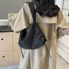 Bolso de Hombro Estilo Coreano Retro Estilo Perezoso para Mujer Nuevo Gran Capacidad Color Sólido Bolso de Axila Moda Transfronteriza Bolso Cruzado Versátil