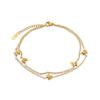 Acero de Titanio Color Sin Desgaste Chapado en Oro de 18K Tobillera de Mariposa para Mujer Color Sin Desgaste Estilo Frío Estilo Mori Simple Celebridad de Internet Tendencia