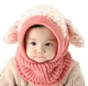 Gorro de una pieza con forma de cachorro estilo coreano para invierno, capa de lana para bebé, chal cálido, calentador de cuello estilo coreano, gorro con protección para las orejas al por mayor