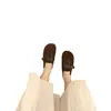Sapatos Slip-On de Lã Retrô 2026 Estilo Novo de Início de Primavera Femininos Planos com Solado Macio Loafers Preguiçosos