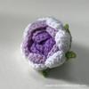 Flor de lana hecha a mano cabeza de rosa tejida a crochet nueva muestra prenda semiacabada accesorios tejida algodón de leche