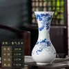Jingdezhen Porcelana Azul y Blanca Pintada a Mano Jarrón Pequeño Arreglo Floral Zen Chino Nuevo Decoración para Sala de Estar Sala de Té Oficina Adornos