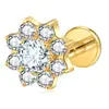 Brincos de Tarraxa de Liga de Titânio F136 Titânio Zircônia Flor Hélice da Orelha Tarraxa com Rosca Interna Labret Joia para Piercing Labret Brinco Labret