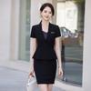 Terno de verão de manga curta, terno de salão de beleza, vestido formal profissional, terno de hotel, beleza médica, recepção, joalheria, roupas de trabalho para mulheres