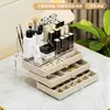 Caja joyero de tres cajones con flocado multifuncional, rejilla para joyas de gran capacidad, expositor para pendientes, aretes, collar