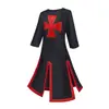 Deseo de Disfraz de Halloween Túnica Medieval Corte Empalme Top para Hombre Caballero Templario Exportación Dropshipping