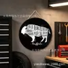 Placa Decorativa de Lata con Letras de Animales del Zodiaco para Comercio Exterior, Colgante de Cuerda de Cáñamo Redonda de 20/30 cm, Pintura