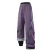 Roupas de Trabalho Masculinas para Exterior Três em Um Calças de Esqui Engrossadas Calças de Paraquedista de Montanhismo Repelentes à Água Calças Casuais Largas Estilo Foice