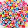 Contas coloridas de doce 8-12mm com furo reto e listras, acessórios para pulseira DIY, contas de resina, contas soltas