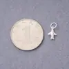 Nuevo plata lisa chapada en plata S925, colgante de avión pequeño pulido, charm lindo de avión de aviación, material para pulsera DIY