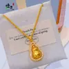 Collar Colgante de Calabaza Hielo Triturado Mismo Estilo Libro Rojo Pequeño para Mujer, Nuevo Estilo Chino Colgante de Calabaza Brillante, Collar Giratorio