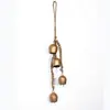 Cuerda de cáñamo Campana de cascabel Decoración navideña Adorno colgante Trompeta de metal de boca abierta Decoración de campana Campana navideña personalizada Decoración de puerta