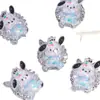 Gato lindo kulomi arcilla blanda bola de diamante cuentas de agujero recto al por mayor DIY llavero de teléfono móvil cadena de collar cadena de bolsa accesorios