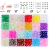 Caixa de conjunto de contas de vidro gelatina de 8mm em duas cores material para embalagem acessório manual DIY materiais contas para pulseira