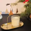 Fabricantes de fuentes, portavelas giratorio magnético pequeño ovalado de acero inoxidable, regalo de Navidad, aromaterapia, linterna romántica