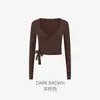 Zhejiang Xichen 26312 Blusa Manga Longa para Yoga Feminina para Usar ao Ar Livre, Top Esportivo com Alças de Desejo Puro, Roupa Fitness