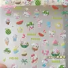 Lindas Pegatinas de Uñas de Crema Hellokitty Corazón Fresa Katie Relieve Estéreo DIY Juego Completo de Pegatinas Ccd