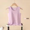 Chaleco infantil para otoño e invierno, forrado de forro polar para abrigar, ropa interior térmica para niñas, ropa interior básica sin costuras para bebé, chaleco para niños para proteger el vientre