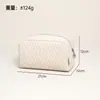 Bolsa de Maquillaje tipo Almohada de PU con Textura de Cuero para Mujer Alta Apariencia Portátil Gran Capacidad Impermeable Neceser Bolsa de Almacenamiento de Cosméticos de Viaje