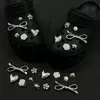 Zapatos de Agujeros Accesorios DIY Strass de Corazón Lazo Versátil Hebilla de Zapato de Alta Calidad Flor de Zapato Accesorios de Zapato Desmontables
