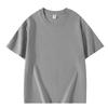 Camiseta Gola Redonda Ombro Caído Algodão Pesado Versátil Street Solta Casual Base para Homens e Mulheres Tendência Ins